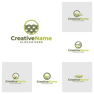 Set of Land logo vector template. Creative Land logo design concepts Illustrazione stock