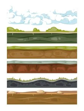 Set of landscape earth backgrounds for mobile games apps 스톡 일러스트