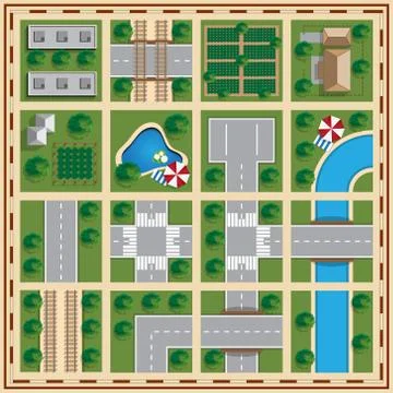 A set of landscape elements. Stock Illustration