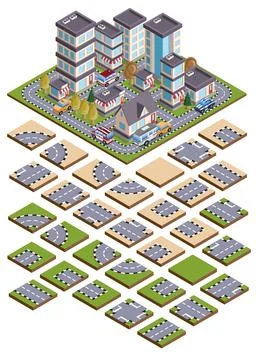 Set of landscape elements. 스톡 일러스트