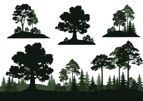 Set Landscapes Stock Illustration