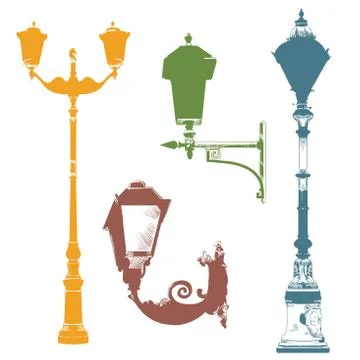 Set of lanterns Stock Illustration