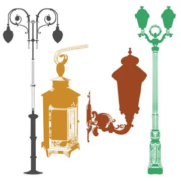 Set of lanterns Illustrazione stock