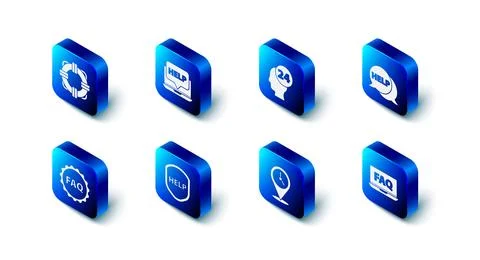 Set Laptop and help, Support operator in touch, Speech bubble with text Help Stock Illustration