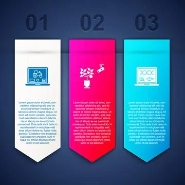 Set Laptop application for smart farm, Smart farming technology and Genetic Stock Illustration