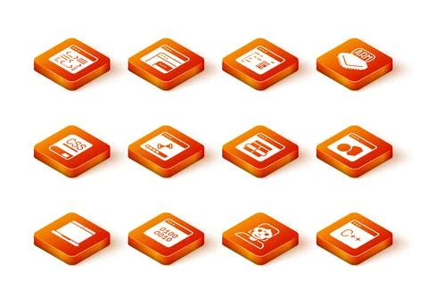 Set Laptop, Binary code, Books about programming, Loading data window, Hacker or Stock Illustration