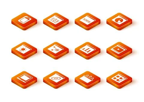 Set Laptop with browser window, Browser, Graph chart infographic, files and Stock Illustration