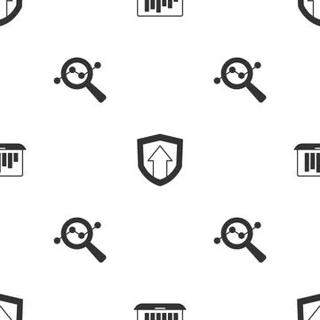 Set Laptop with graph chart, Financial growth and Search data analysis on s.. Stock Illustration