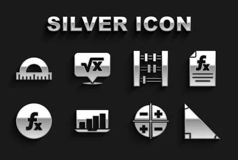 Set Laptop with graph chart, Function mathematical symbol, Triangle, XYZ Co.. Stock Illustration