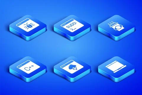 Set Laptop, System bug, Cloud technology data transfer, Software, Code term.. Illustrazione stock