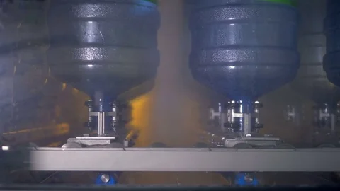 A set of large PET bottles washed out. Stock Footage