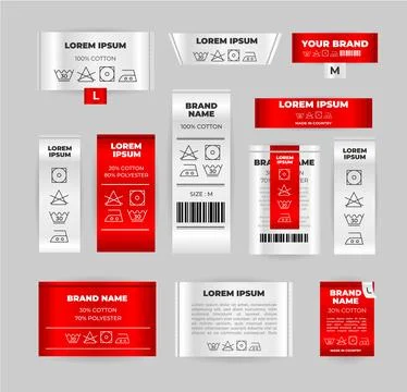 Set of laundry label set collection with care symbols and washing instructi.. Stock Illustration