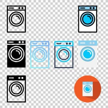 Set Laundry Machine Icon. Editable Stroke. Can be used for website UI  Stock Illustration