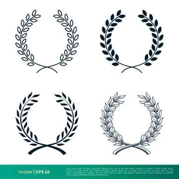 Set Laurel Wreath Decorative Frame Vector Template Illustration Design EPS 10 Illustrazione stock