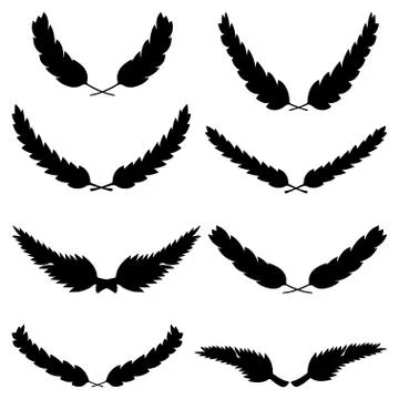 Set of laurel wreath. Stock Illustration