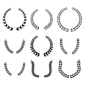 Set of laurel wreath Stock Illustration