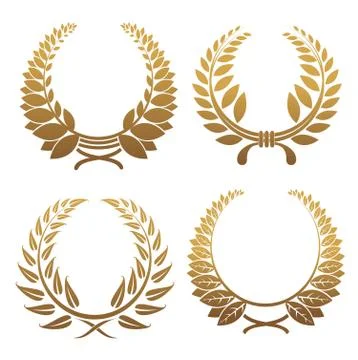Set of laurel wreaths Illustrazione stock