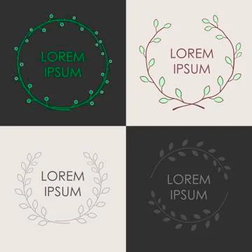 Set of laurel wreaths Stock Illustration