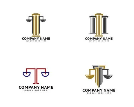 Set of Law Firm Logo Vector Template Design Stock Illustration