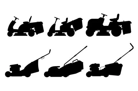 Set of lawnmower Stock Illustration