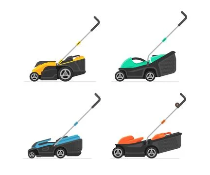 Set of lawnmower Stock Illustration