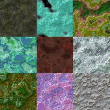 Set of layered stone seamless generated textures Stock Illustration