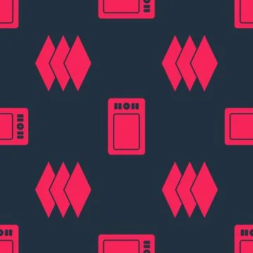 Set Layers and Graphic tablet on seamless pattern. Vector Stock Illustration