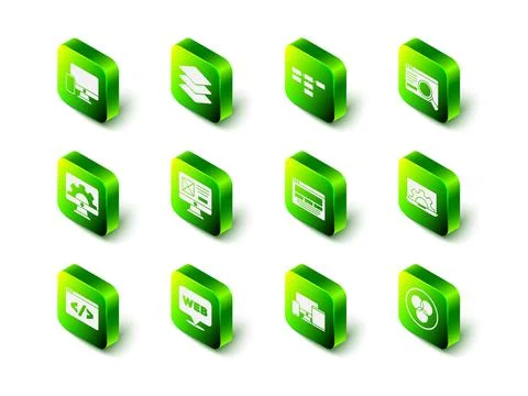 Set Layers, Site map, UI or UX design, Web development, RGB and CMYK color Illustrazione stock