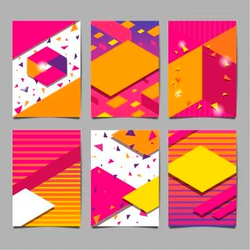 Set of layout design, template, promotion, vector illustration. Stock Illustration