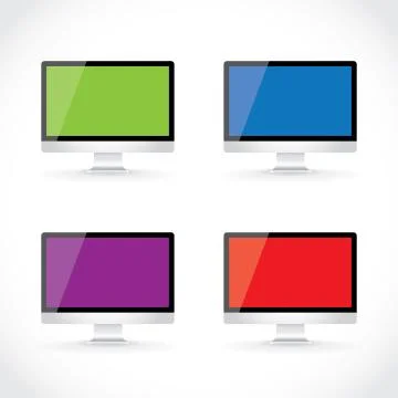 Set of lcd computer  Stock Illustration