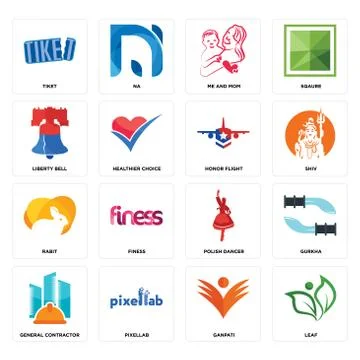 Set of leaf, ganpati, general contractor, polish dancer, rabit, honor flight, 無料イラスト素材