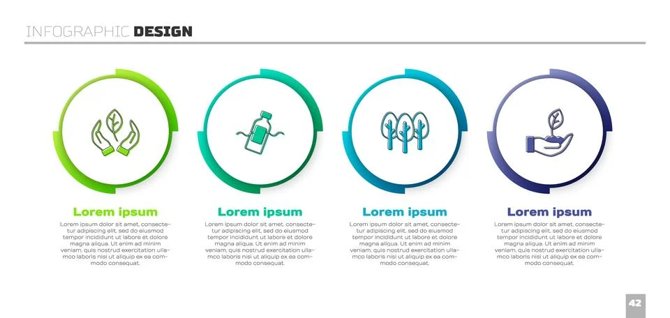 Set Leaf in hand, The problem of pollution, Tree and Plant. Business infogr.. Stock-Illustration
