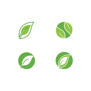 Set Leaf Logo Template vector Illustrazione stock