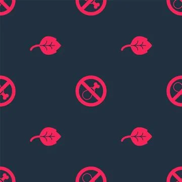Set Leaf or leaves and No meat on seamless pattern. Vector Illustrazione stock