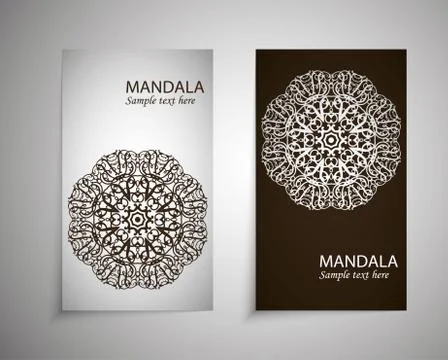 A set of leaflets, brochures, design templates. Vintage card. Illustrazione stock