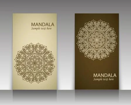 A set of leaflets, brochures, design templates. Vintage card. Stock Illustration