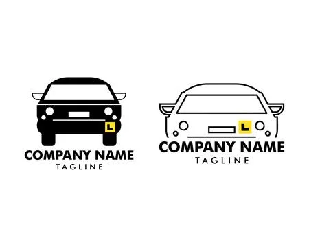 Set of Learner driver car icon vector illustration logo template Stock Illustration