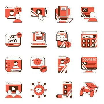 Set of Learning Flat Icons Ilustración de archivo