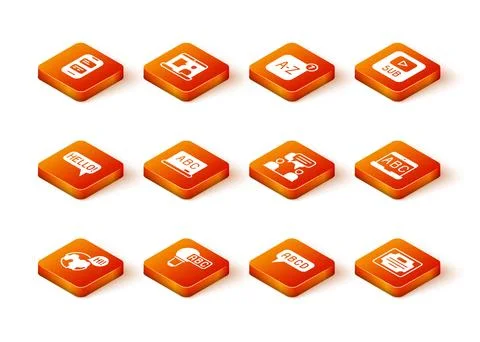 Set Learning foreign languages, Creative lamp light idea, Hello different, .. Stock Illustration