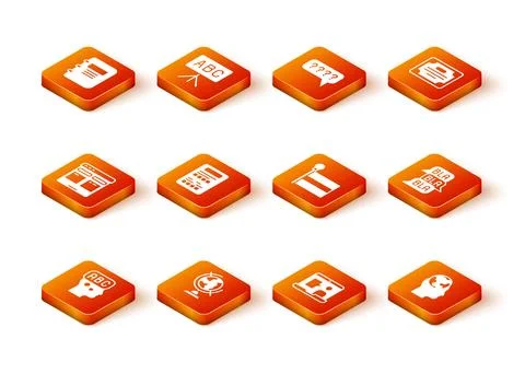 Set Learning foreign languages, Earth globe, Online translator, Exam sheet,.. Stock Illustration