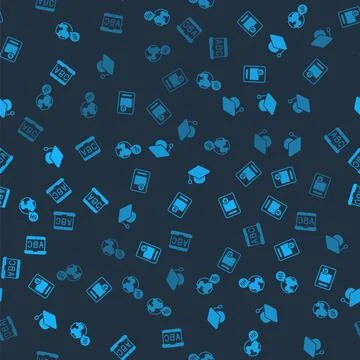 Set Learning foreign languages, Exam sheet with A plus grade, Graduation cap and Stock Illustration