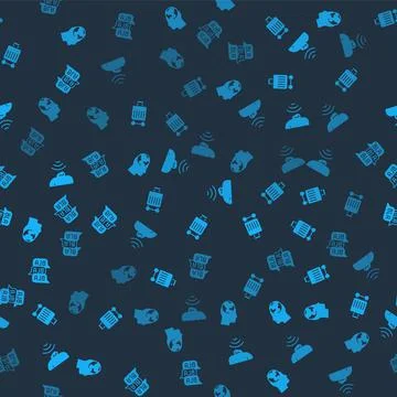 Set Learning foreign languages, Suitcase, Ear listen sound signal and Speech Stock Illustration