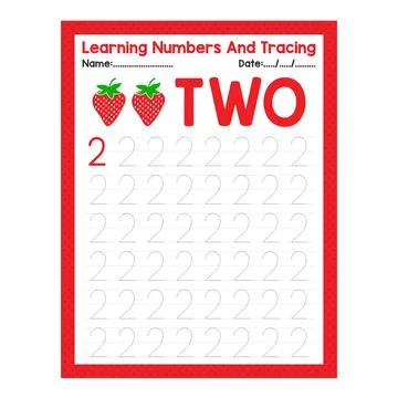 Set of learning numbers flashcards for preschool kids from 1 to 10. Activit.. Stock Illustration
