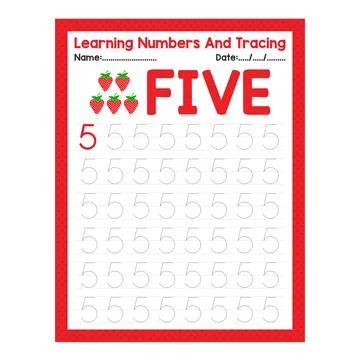 Set of learning numbers flashcards for preschool kids from 1 to 10. Activit.. Stock Illustration