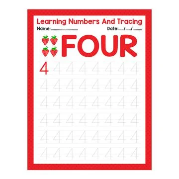 Set of learning numbers flashcards for preschool kids from 1 to 10. Activit.. Stock Illustration