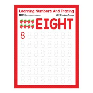 Set of learning numbers flashcards for preschool kids from 1 to 10. Activit.. Stock Illustration