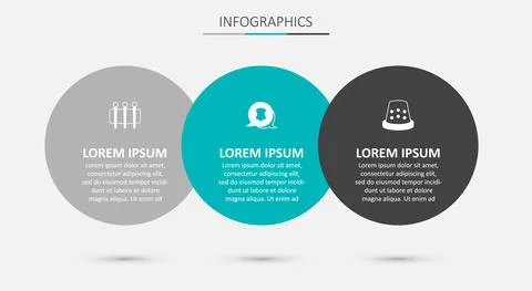 Set Leather, Needle for sewing and Thimble. Business infographic template Stock Illustration