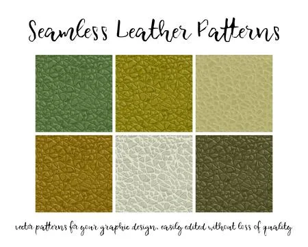Set of leather seamless patterns Stock Illustration