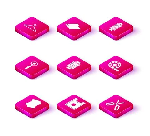 Set Leather, Sewing Pattern, Cutter tool, thread on spool, Scissors, Tape イラスト素材