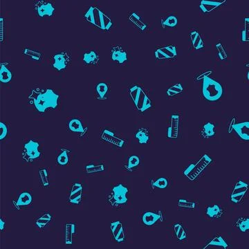 Set Leather, Sewing thread on spool and Tape measure on seamless pattern. Vector Stock Illustration